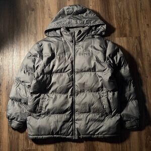 NordicTrack Men's Puffer Jacket Gray Full Zip Hooded Winter Coat Size L‎ G